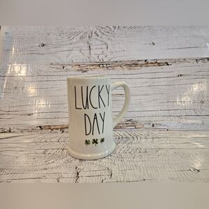 Rae Dunn "Lucky Day" Ceramic Beer Stein